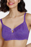 Zivame Wildberry Fling Double Layered Non Wired 3/4Th Coverage Bra - Royal Purple — thumbnail 4
